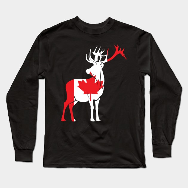 Maple Leaf Deer Canada Long Sleeve T-Shirt by shirtsyoulike